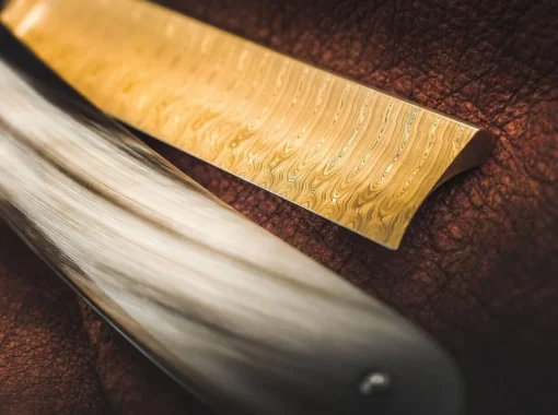 Böker Manufaktur Solingen 5/8" Rasiermesser<Damast Gold Horn