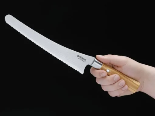 Böker Manufaktur Solingen Wellenschliffmesser<Damast Olive Brotmesser