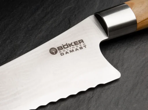 Böker Manufaktur Solingen Wellenschliffmesser<Damast Olive Brotmesser